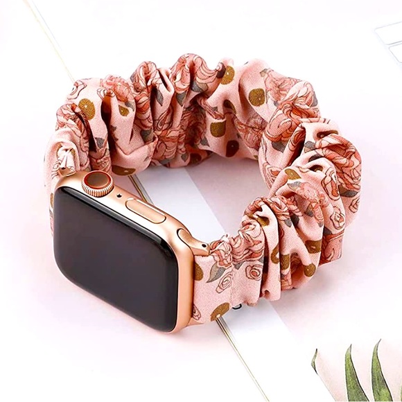 Apple Watch Scrunchie Band, Copper Rose Floral (38mm/40mm/41mm compatible) - Picture 3 of 4